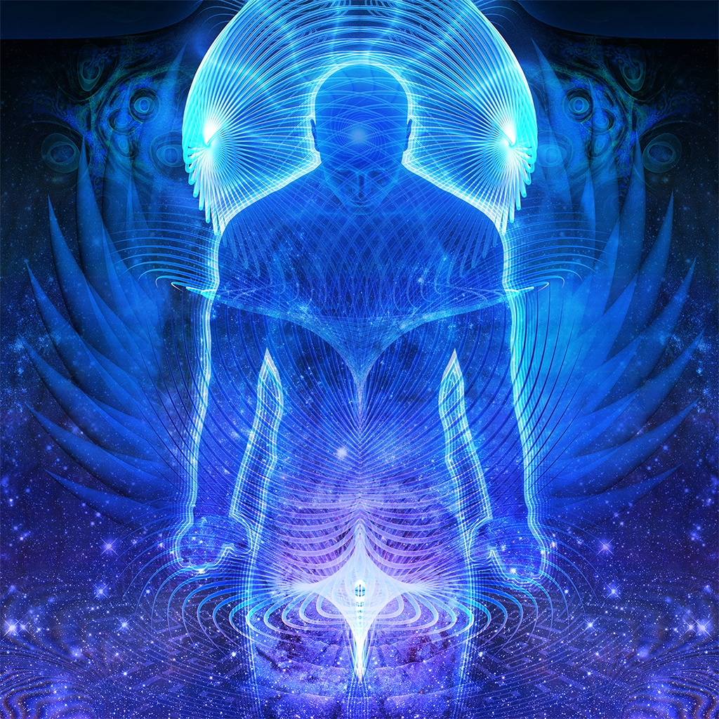 a man stand reflecting on existence in a psychedelic space scene.jpg